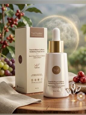 True Organica Essential Bloom Caffeine Awakening Facial Serum - Retail $299